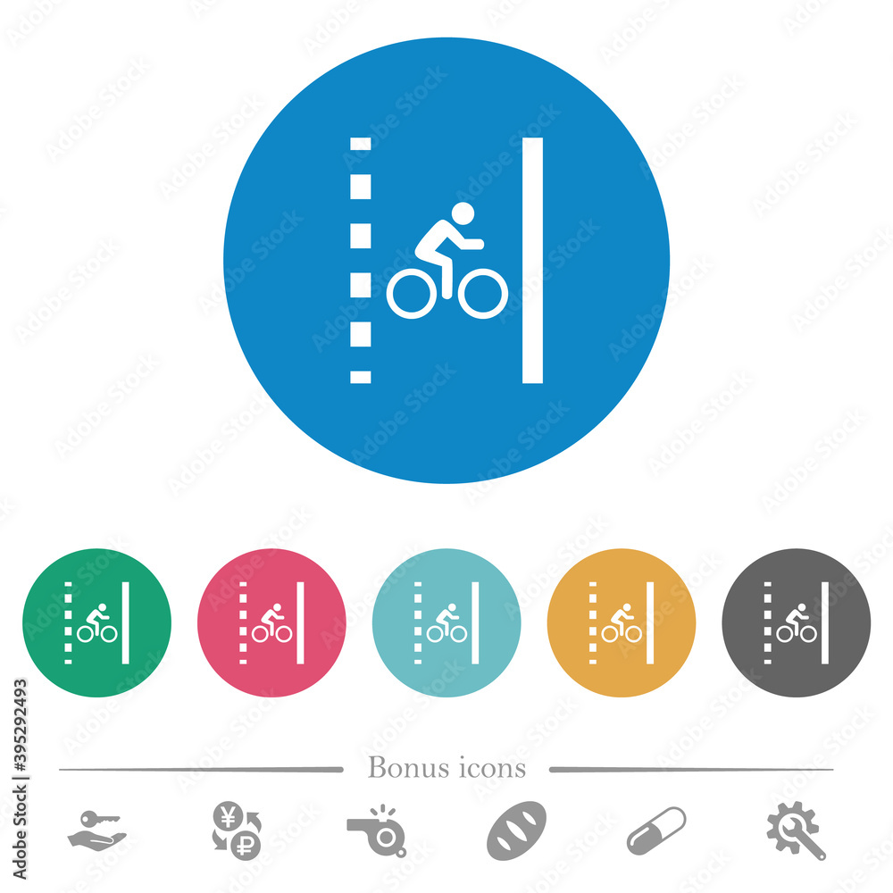 Bicycle lane flat round icons Bicycle lane flat round icons