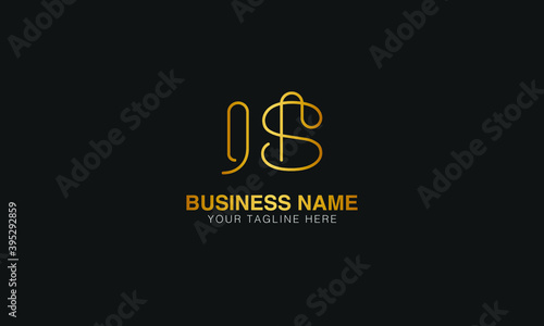 JS J S initial based letter typography logo design vector	