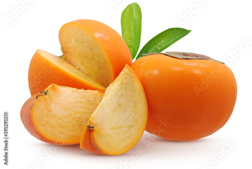 Persimmon fruits isolated on white background