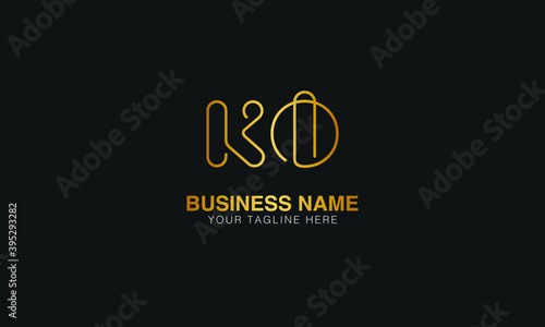KO K O initial based letter typography logo design vector	