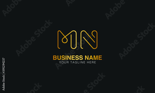 MN M N initial based letter typography logo design vector 