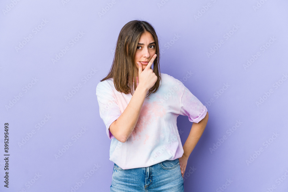 Young caucasian woman contemplating, planning a strategy, thinking about the way of a business. Young caucasian woman contemplating, planning a strategy, thinking about the way of a business.
