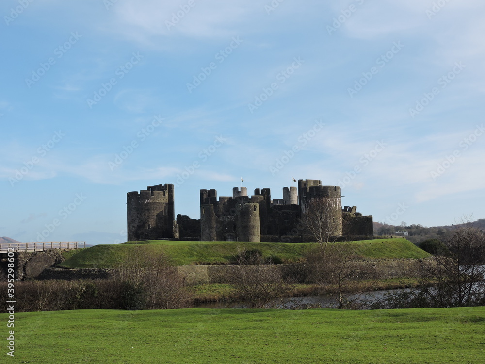 Caerphilly Castle, Wales, UK