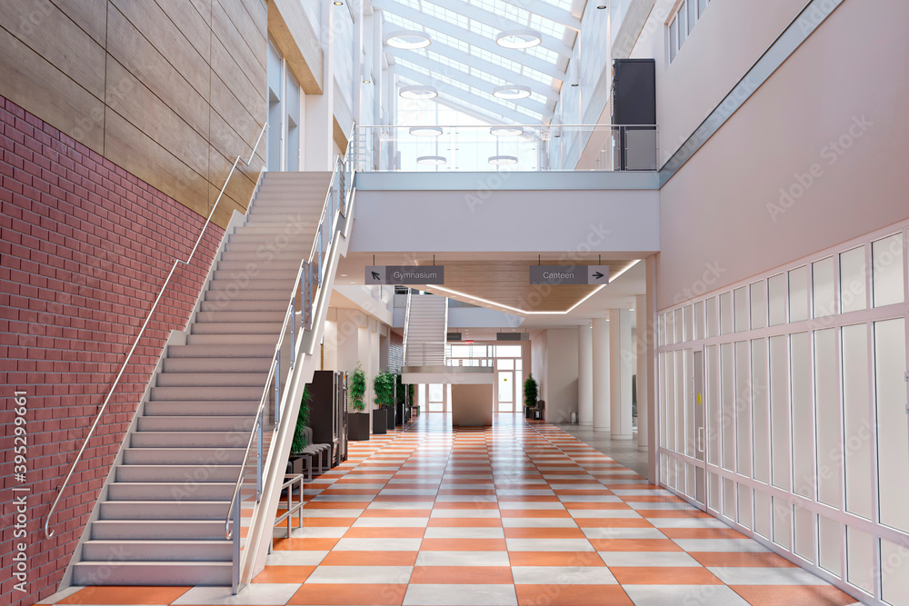 Obraz premium school hall interior 3d illustration