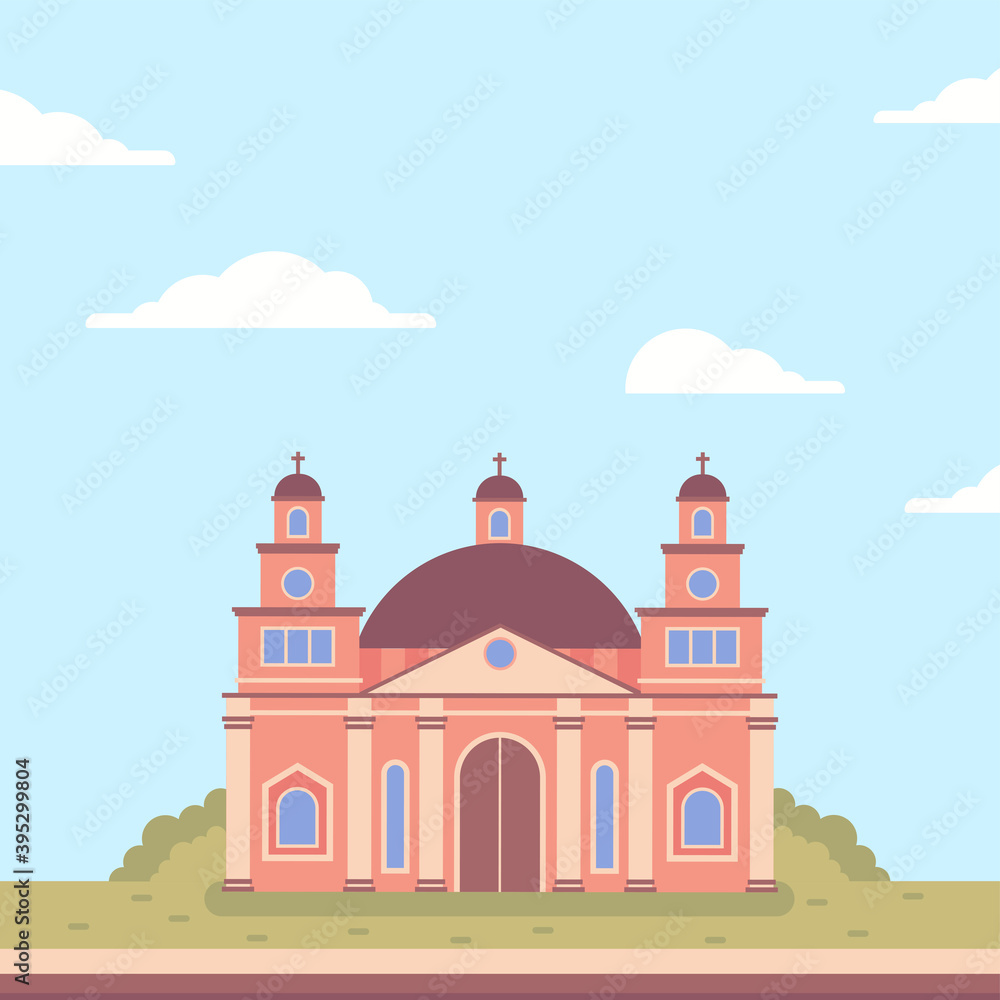 Chruch Building Flat Vector