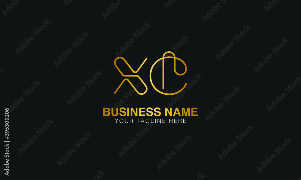 XC X C initial based letter typography logo design vector Stock Vector ...
