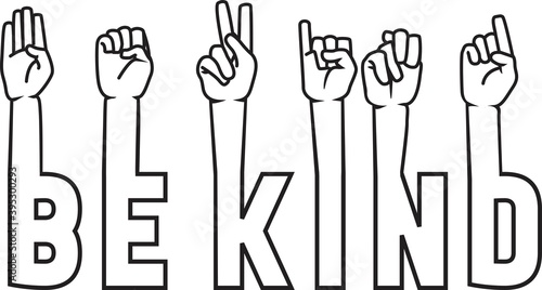 Be kind isolated on the white background. Vector illustration