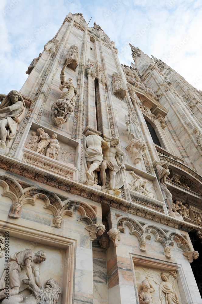 Cathedral of Milan (Duomo di Milano) one of the largest catholic churches in the world. Milan Italy