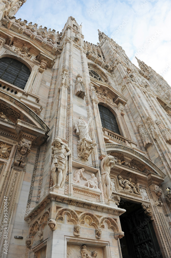 Cathedral of Milan (Duomo di Milano) one of the largest catholic churches in the world. Milan Italy