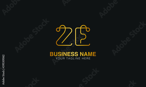 ZE Z E initial based letter typography logo design vector	
 photo