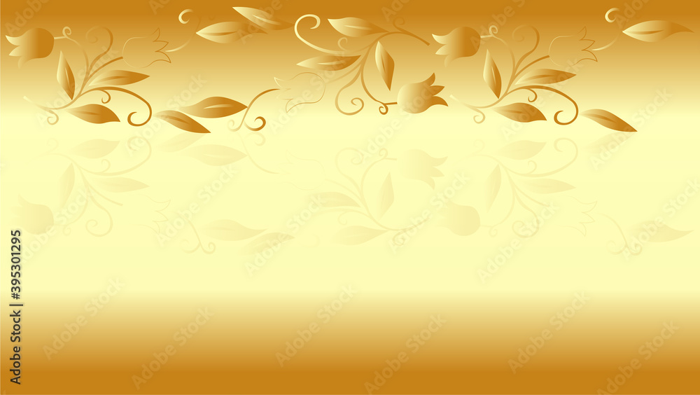 tulips floral pattern, gold flower and leaves tulips floral pattern, gold flower and leaves