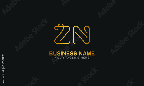 ZNZ N initial based letter typography logo design vector	
 photo