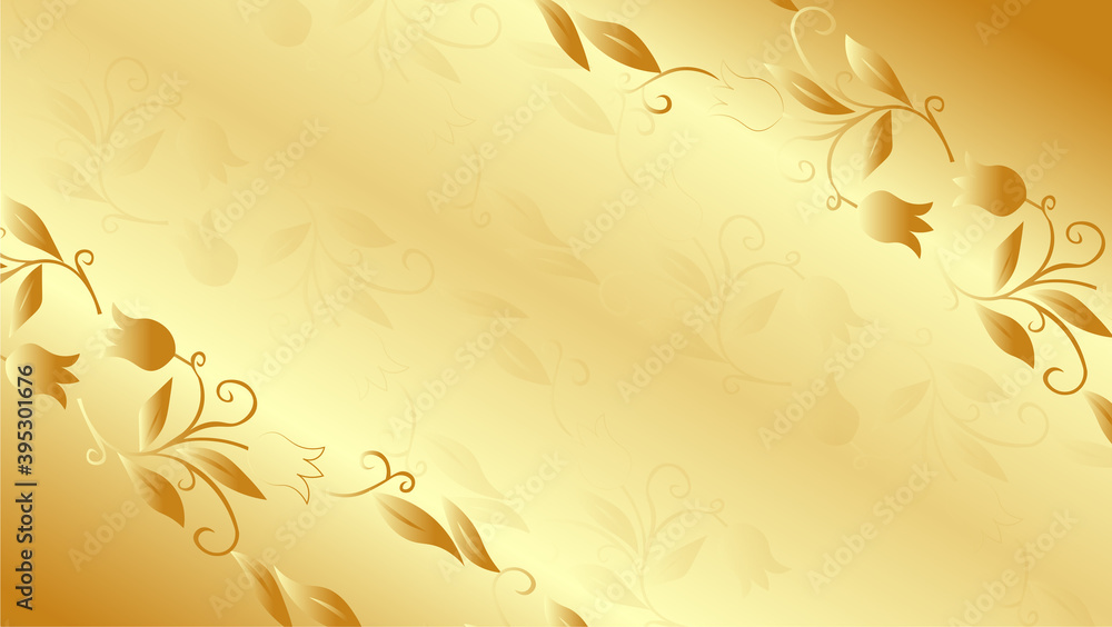 tulips floral pattern, gold flower and leaves tulips floral pattern, gold flower and leaves