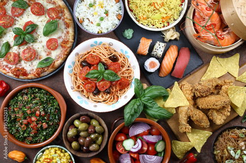 cibo internazionale o dieta mediterranea photo