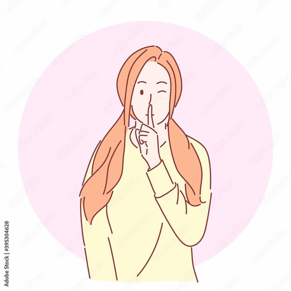 Pretty girl gesturing to be quiet concept. Pretty girl gesturing to be quiet concept.