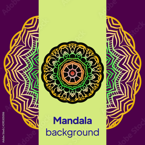 Ornamental floral business cards or invitation with mandala. Vector illustraiton
