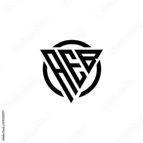 Letter AEB triangle monogram  simple logo photo