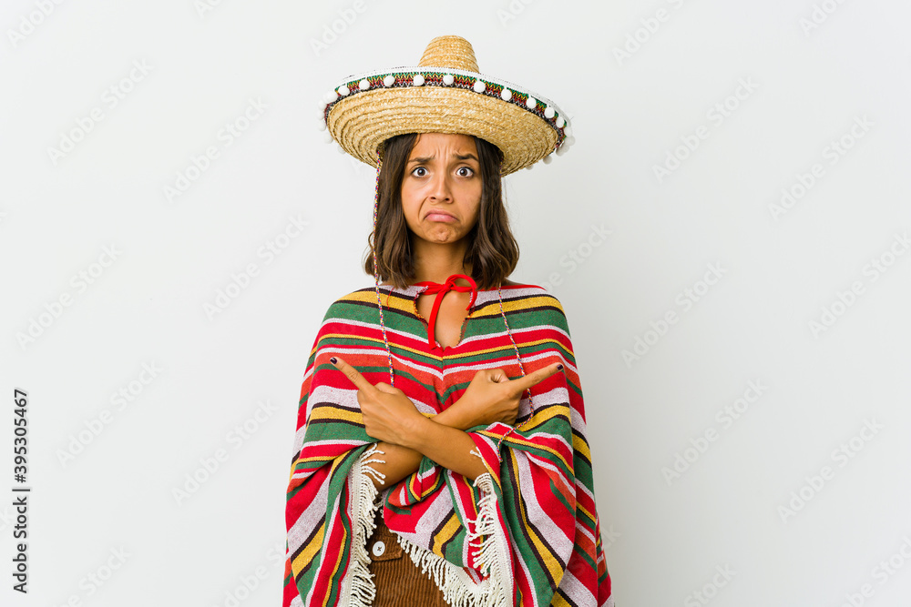 Young mexican woman isolated on white background Young mexican woman isolated on white background