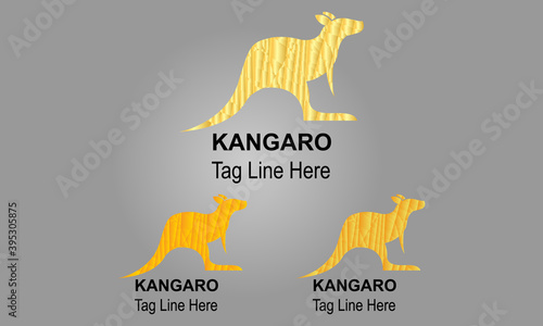 Golden and gradient Kangaro Logo Design