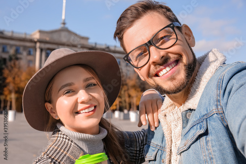 Beautiful couple taking sel...