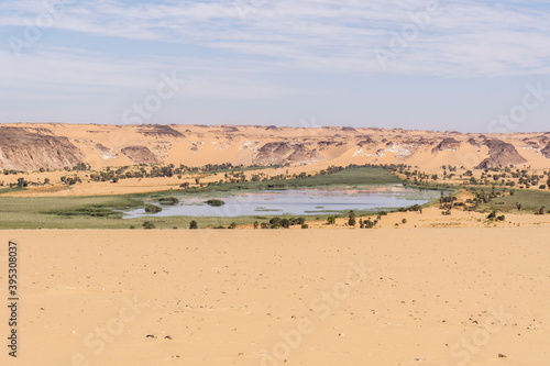 Fototapeta Naklejka Na Ścianę i Meble -  Salt water lake in Northern Chad, Africa