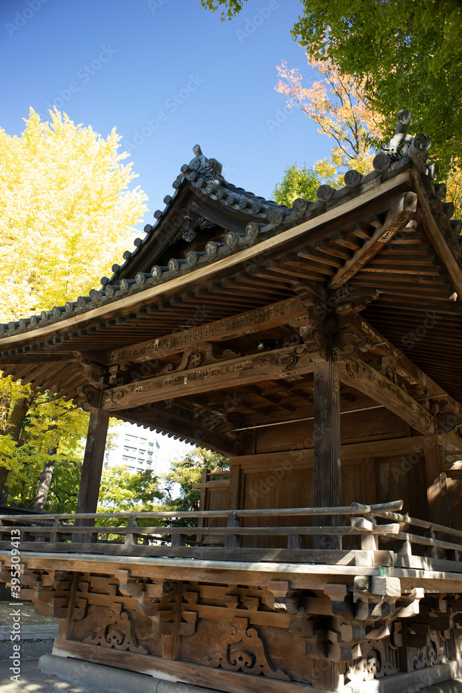 Beautiful Shrine Architecture at Nezu Shrine, Tokyo Japan