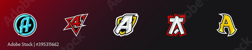 Set of initial sport/esport logo design
