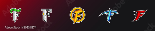 Set of initial sport/esport logo design