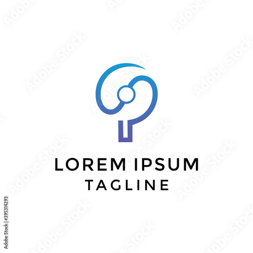 Initial SP Ping Pong Tech Logo Design Template