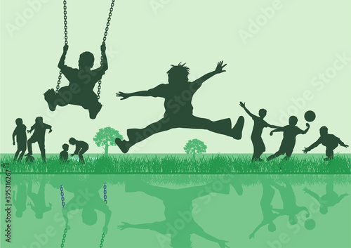 Kinder spielen und haben Freude