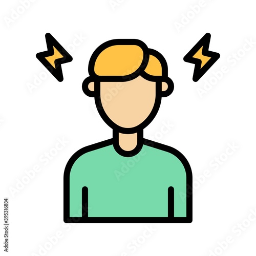 Obraz na płótnie sickness and disease related boy or patient with headache pain vectors with editable stroke, w salonie