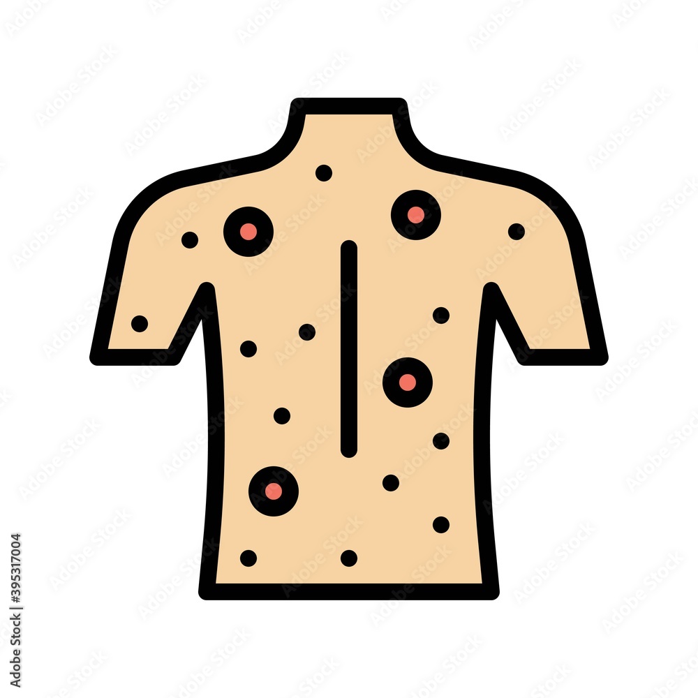 sickness and disease related patient with skin problem vectors with editable stroke,