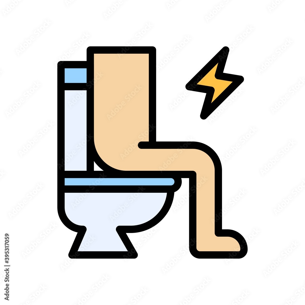 sickness and disease related patient with constipation pain problem vectors with editable stroke,