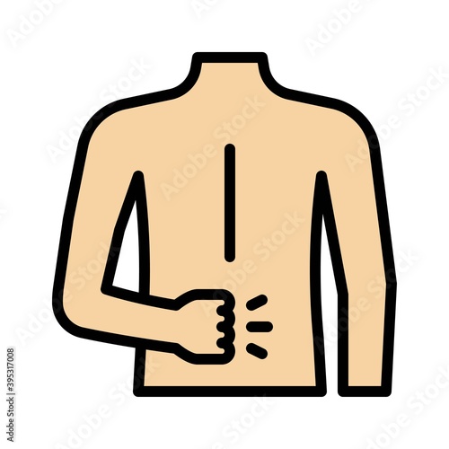 Obraz na płótnie sickness and disease related patient with abdomen pain problem vectors with editable stroke, w salonie