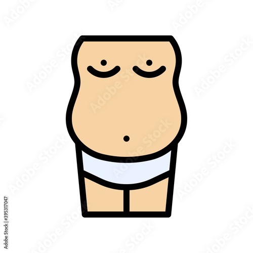 Obraz na płótnie sickness and disease related patient with fat and gas problem vectors with editable stroke, w salonie