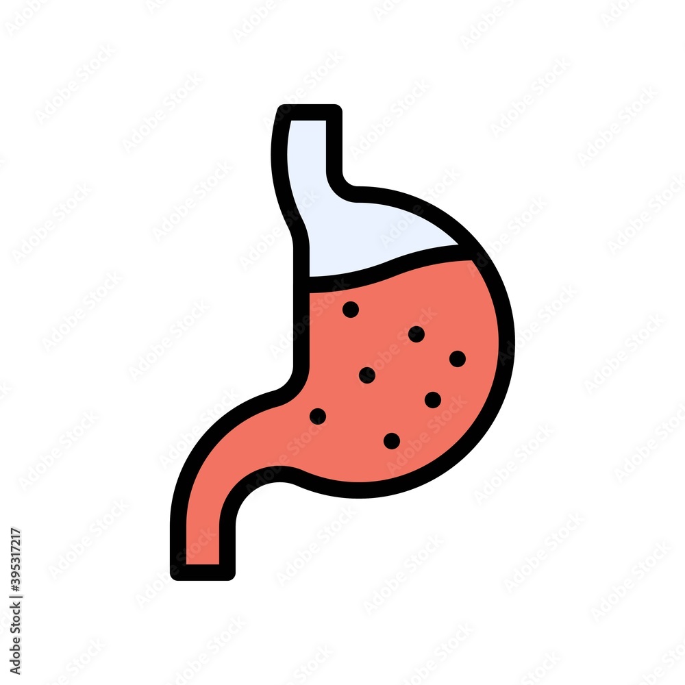 sickness and disease related stumic pain or disease vectors with editable stroke,