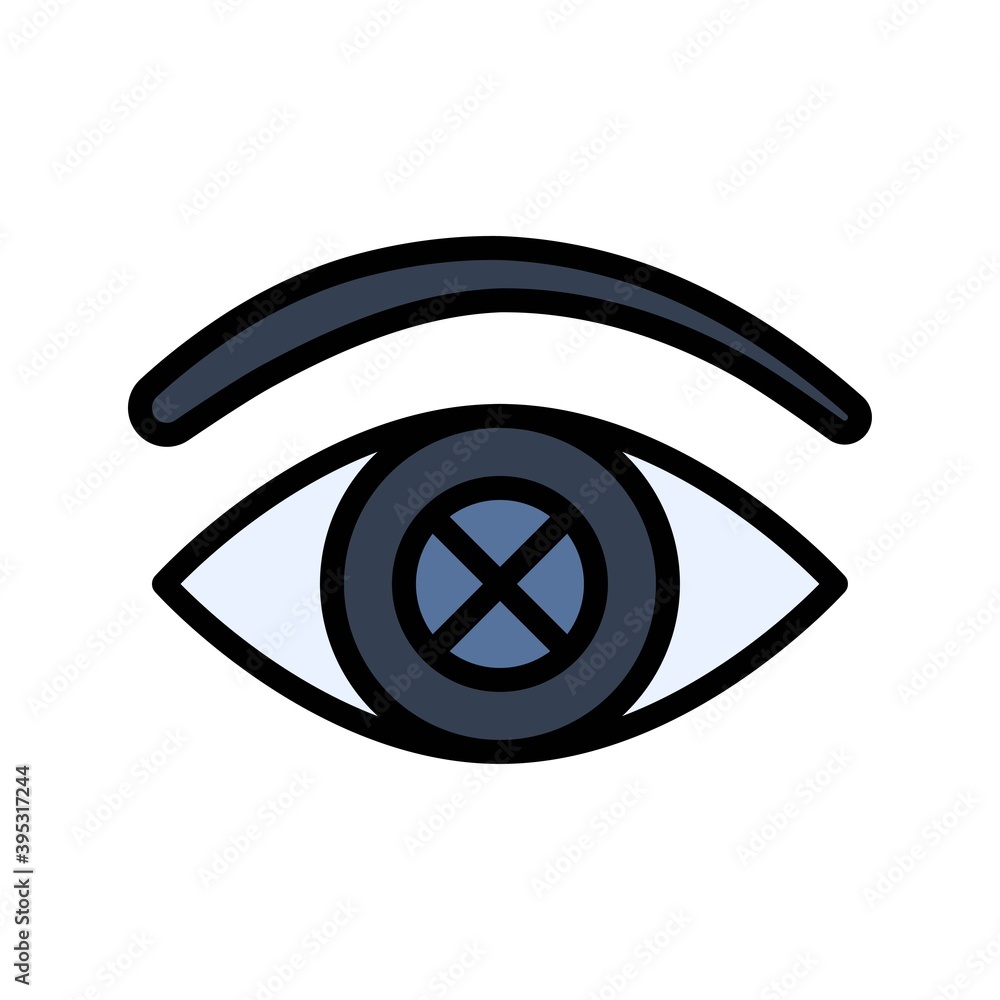 sickness and disease related humen blind eye disease vectors with editable stroke,