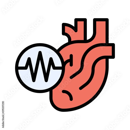 Obraz na płótnie sickness and disease related heart pain or disease vectors with editable stroke, w salonie