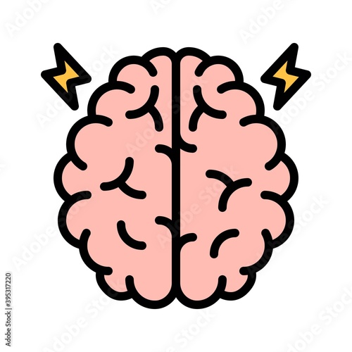 Obraz na płótnie sickness and disease related humen brain pain or disease vectors with editable stroke, w salonie