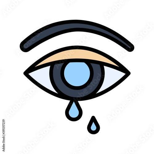 Obraz na płótnie sickness and disease related humen eye water droping disease vectors with editable stroke, w salonie