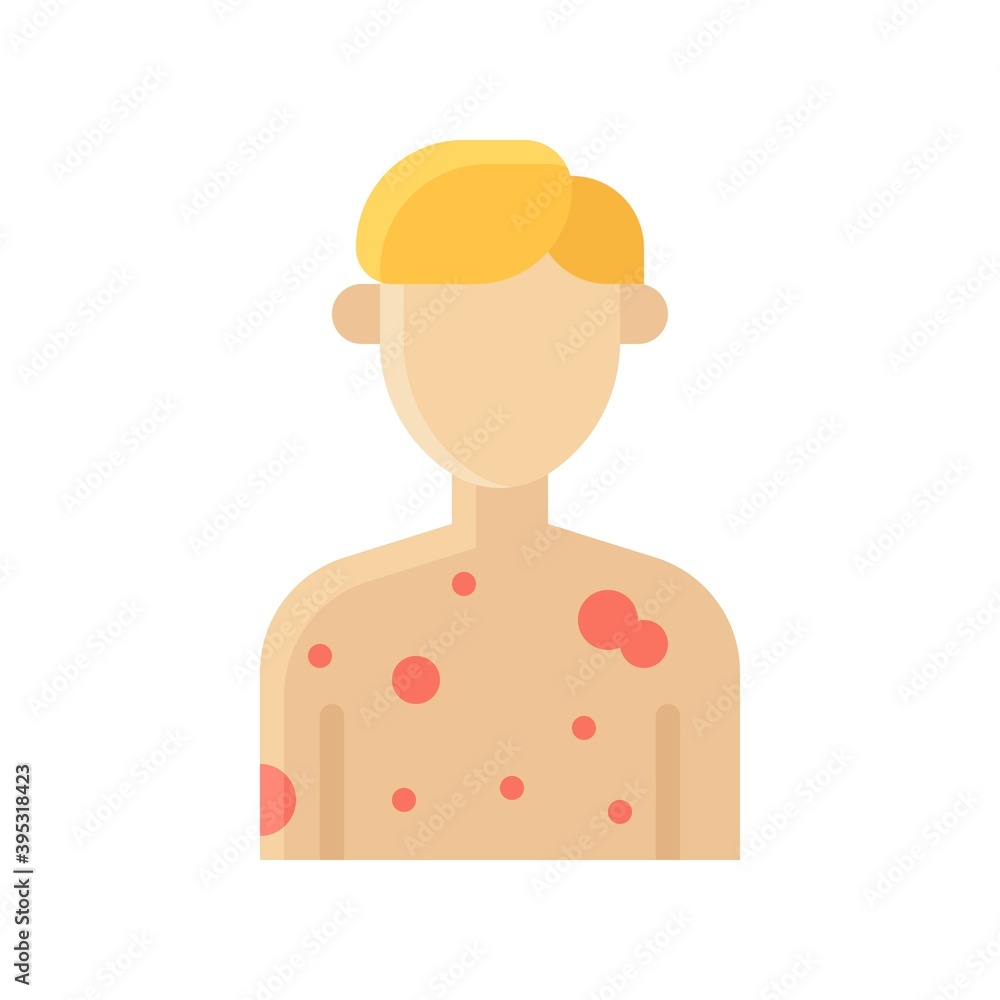 sickness and disease related patient with skin problem vectors in flat style,