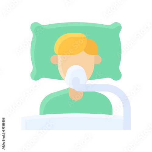 Obraz na płótnie sickness and disease related patient or boy with lack of air vectors in flat style, w salonie