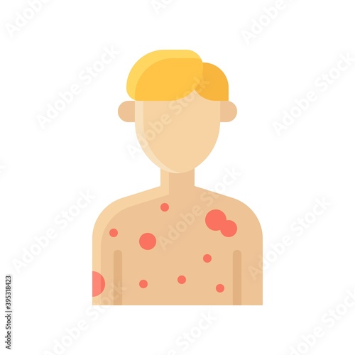 Obraz na płótnie sickness and disease related patient with skin problem vectors in flat style, w salonie