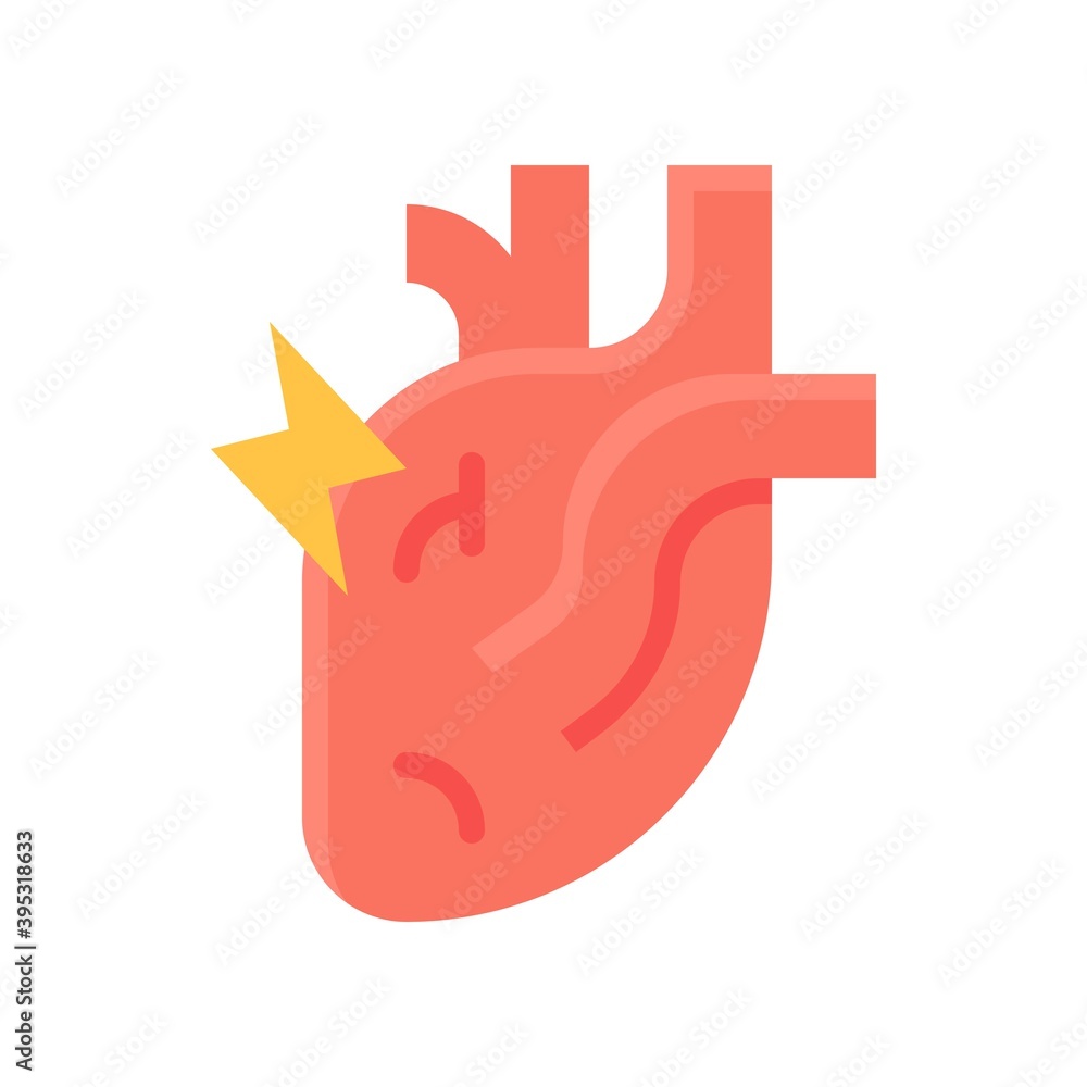 sickness and disease related heart pain or disease vectors in flat style,