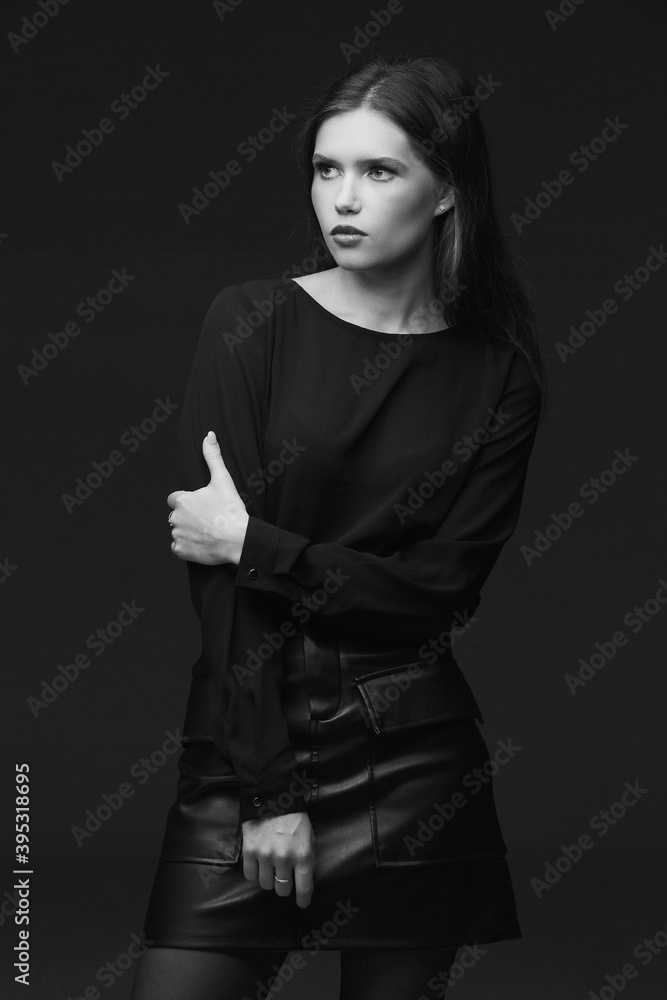 Portrait of Russian beauty in black and white Portrait of Russian beauty in black and white