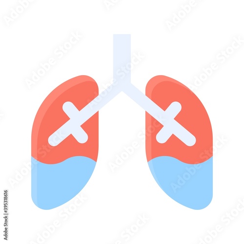 Obraz na płótnie sickness and disease related lungs disease with water in lungs vectors in flat style, w salonie