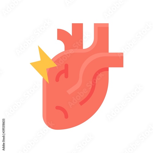 Obraz na płótnie sickness and disease related heart pain or disease vectors in flat style, w salonie