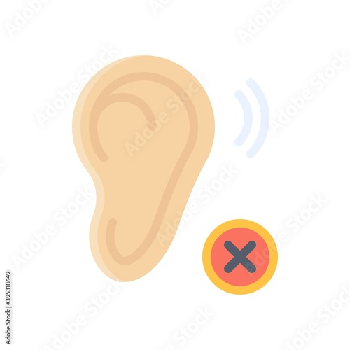 Obraz na płótnie sickness and disease related humen ear not hearing disease vectors in flat style, w salonie