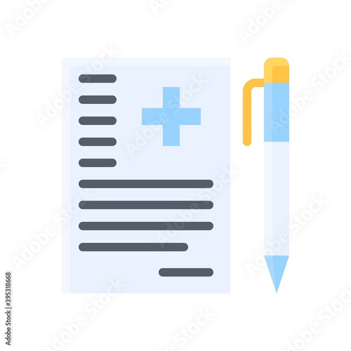 Obraz na płótnie sickness and disease related note pad or medicine pad with pen vectors in flat style, w salonie