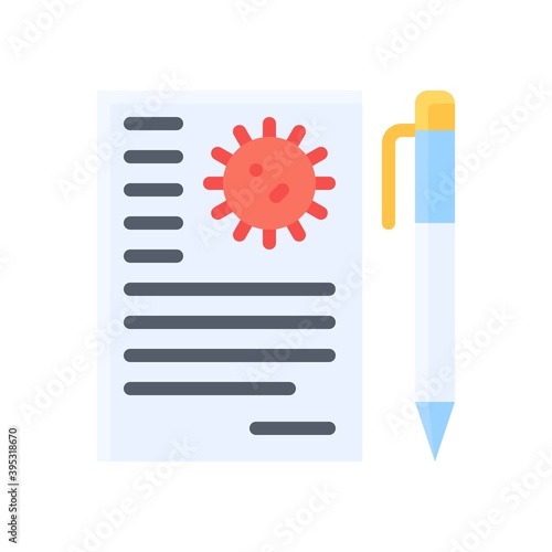 Obraz na płótnie sickness and disease related note pad or medicine pad with pen vectors in flat style, w salonie